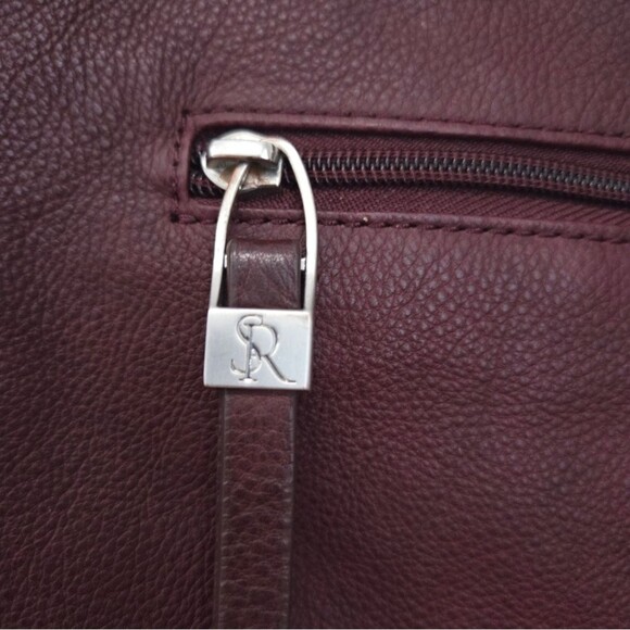 Sondra Robert Plum Burgundy Leather Tall Tote - Picture 3 of 13